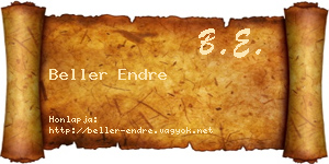Beller Endre névjegykártya